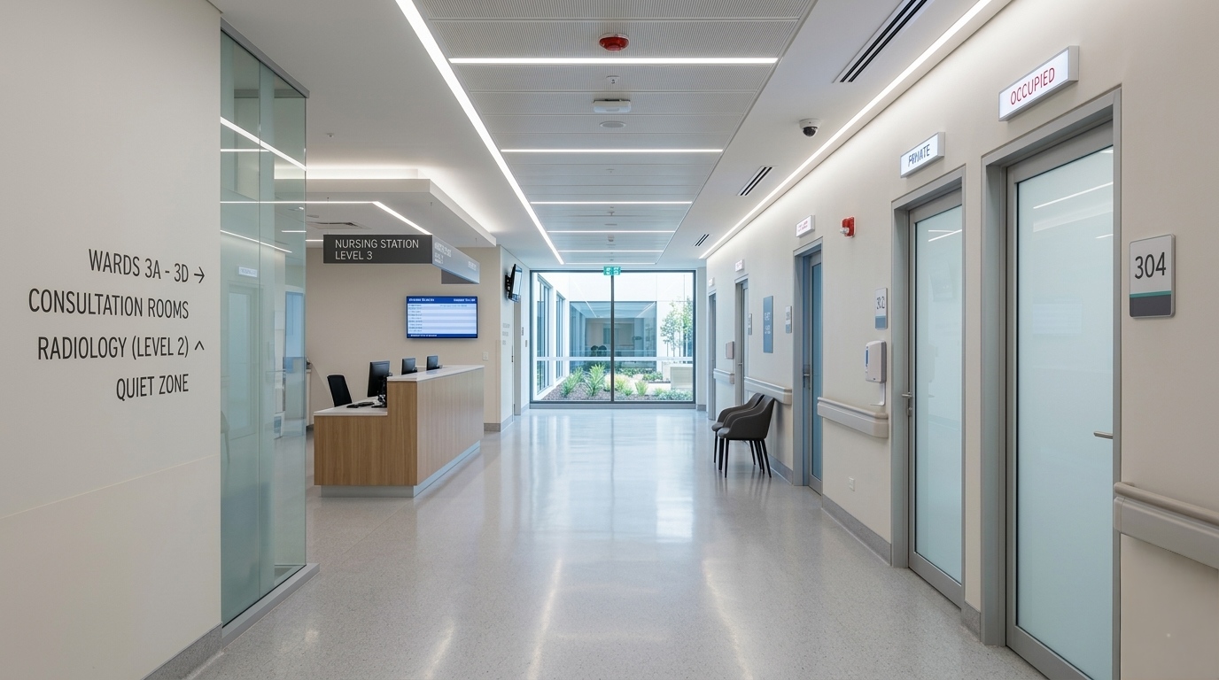 Medical center corridor